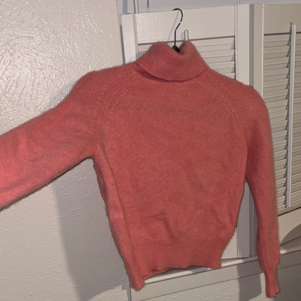Bloomingdale's Pink Turtleneck Sweater